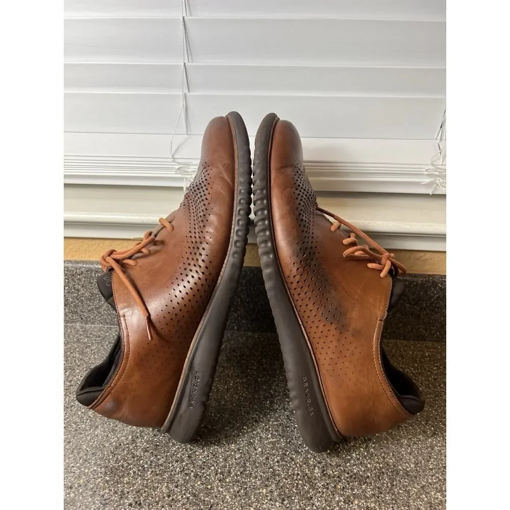 Cole Haan Grand.Os Mens Sz 13M Shoes Brown Leather Casual Comfort Oxford Lace Up